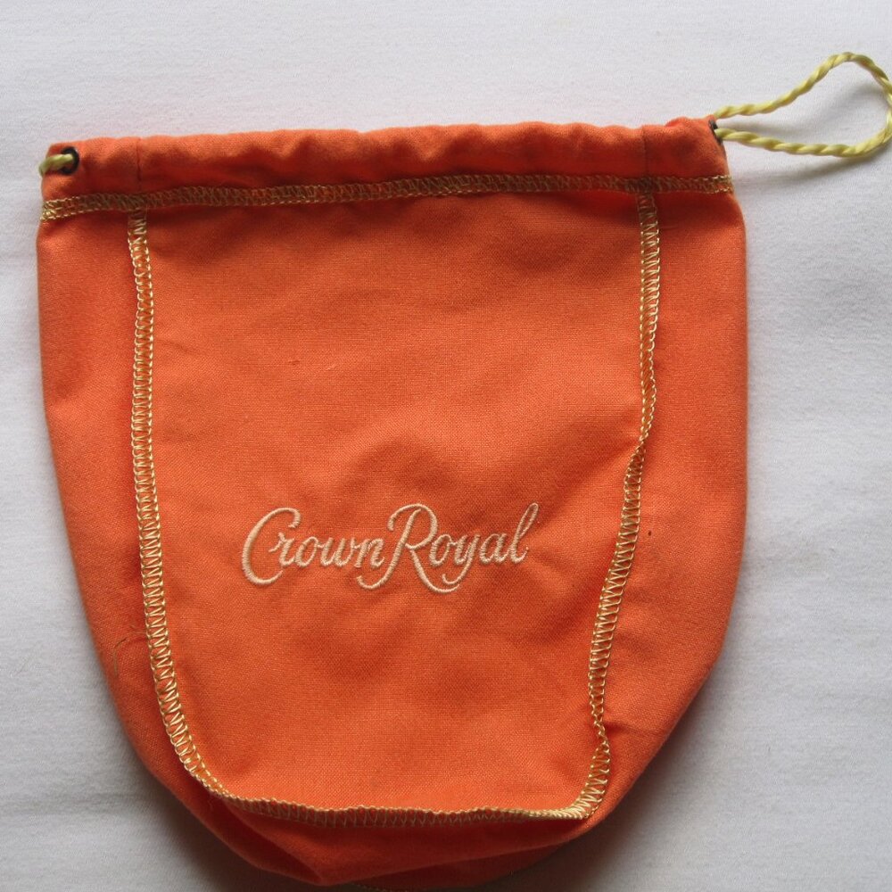 Peach Crown Royal Velvet Drawstring Bag